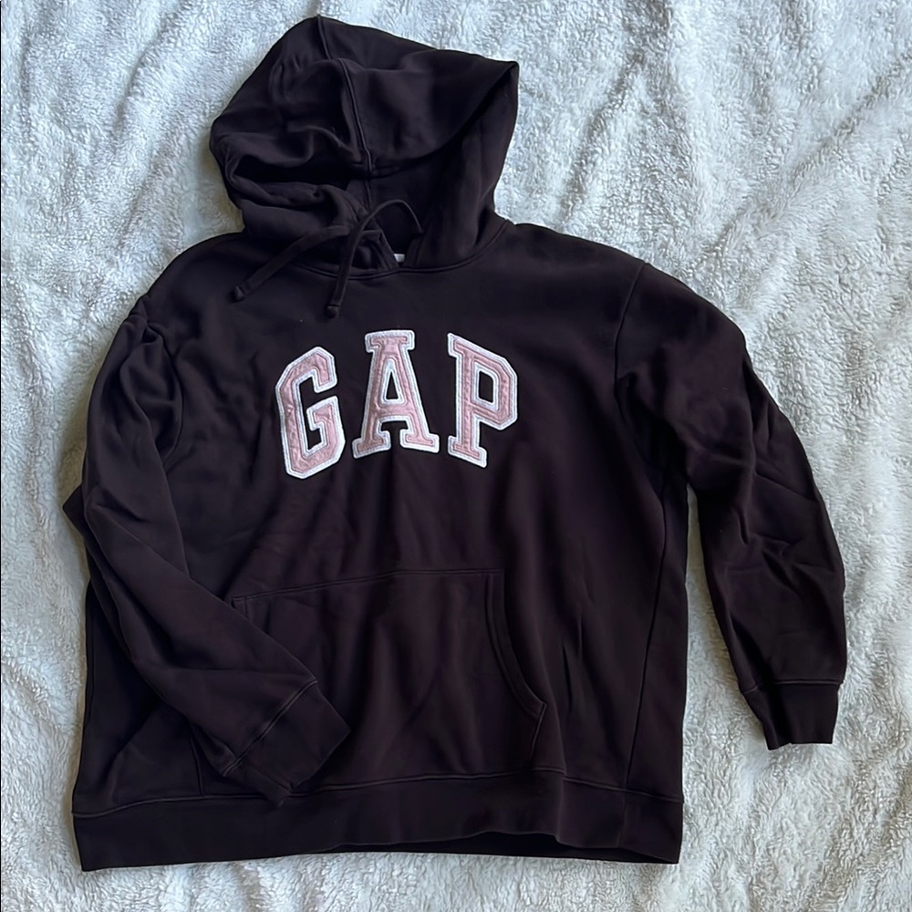NWOT! GAP Dark Hoodie with Pink Lettering